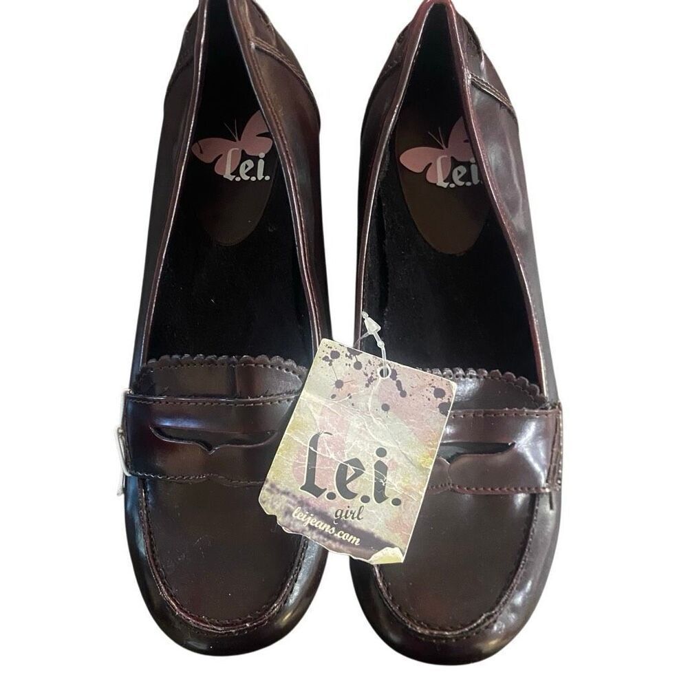 NWT L.e.i. Girl size 3 Childrens casual penny loafer brown